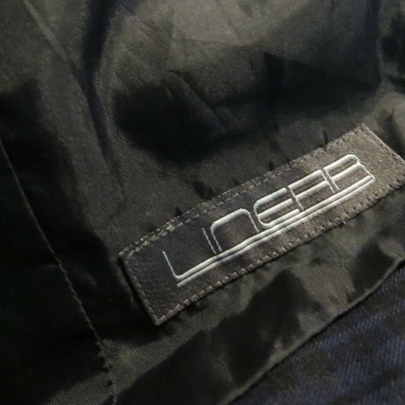 Sz S Blue/Black Plaid Mens Polyester #63H Suit Vest - Picture 5 of 8